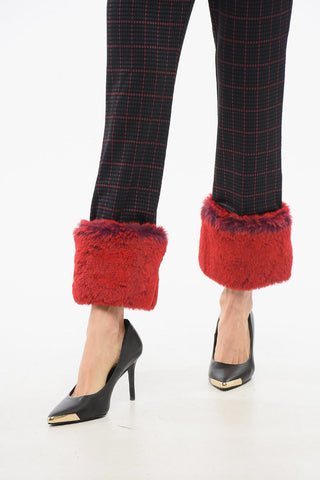 EVERYWEAR Cropped-Hose mit Kunstpelzsaum