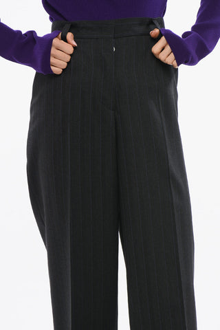 Pantaloni in Lana con Gamba Ampia