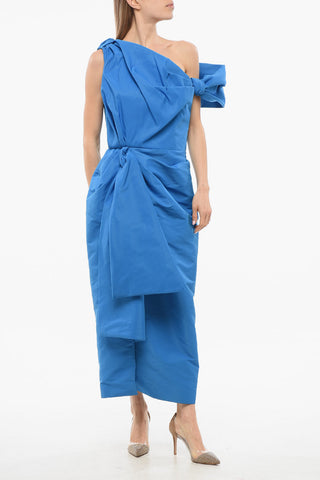 Drapiertes Midikleid mit Frontschlitz
