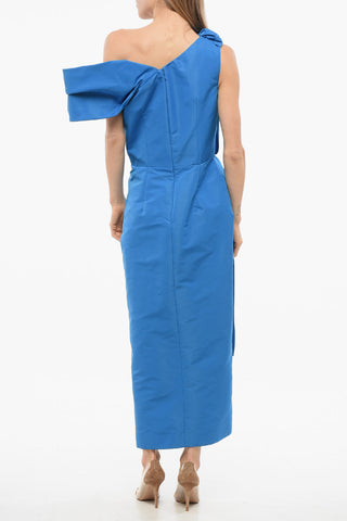 Drapiertes Midikleid mit Frontschlitz