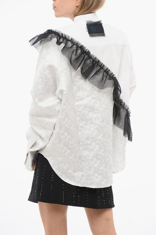 Bluse BEST OF BOTH WORLDS mit kontrastierendem Tüll