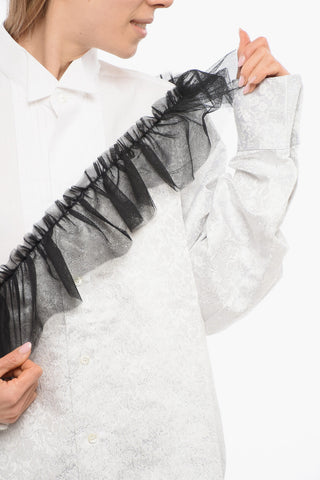 Bluse BEST OF BOTH WORLDS mit kontrastierendem Tüll
