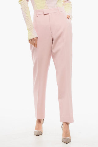 Wool Cigarette Trousers with Pleats