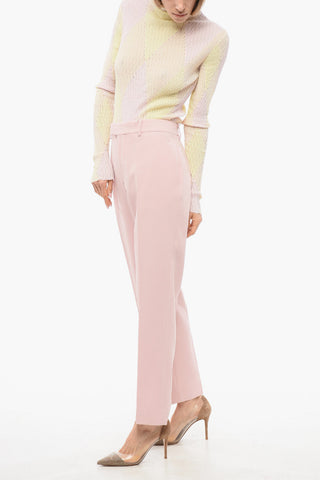 Wool Cigarette Trousers with Pleats