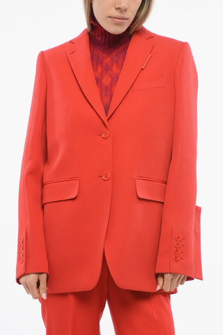 Wool Blazer with Rear Cape