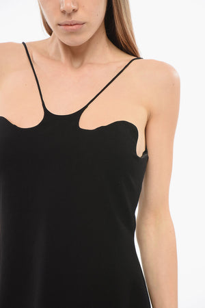 Einfarbiges Mini-Kleid mit Reißverschluss hinten