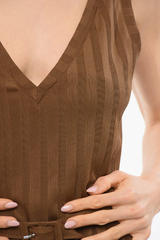 Long Ribbed Dress with Belt