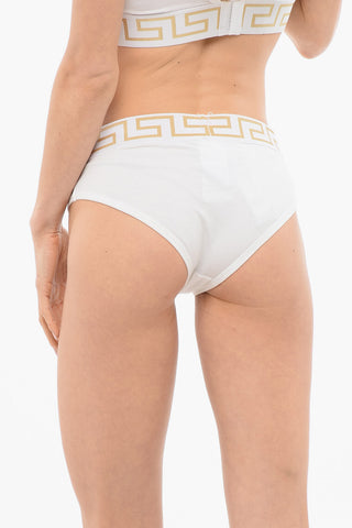 Stretch Cotton Briefs with Logoed Elastic Band
