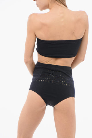 Perforated and High Waisted VIENNE Bandeau Bikini Swimsuit