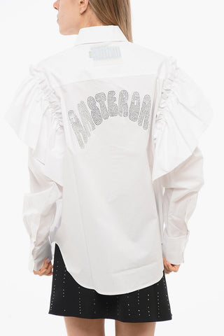 Rüschenbluse AMSTERDAM mit Strass