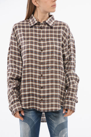 Plaid Check EX-BOYFRIEND Linen Shirt