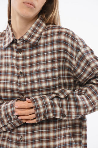 Plaid Check EX-BOYFRIEND Linen Shirt
