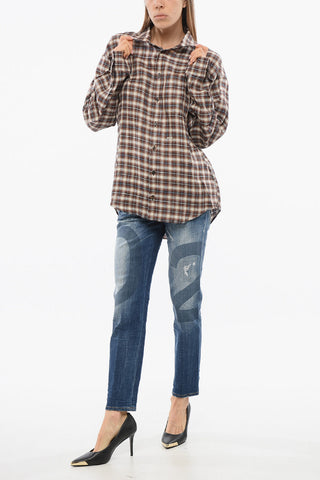 Plaid Check EX-BOYFRIEND Linen Shirt