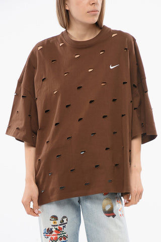 JACQUEMUS T-shirt Girocollo UNISEX in Cotone con Monogram All-Over Cut Out