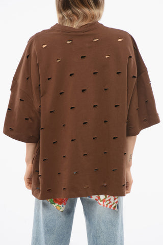 JACQUEMUS T-shirt Girocollo UNISEX in Cotone con Monogram All-Over Cut Out