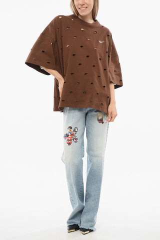 JACQUEMUS T-shirt Girocollo UNISEX in Cotone con Monogram All-Over Cut Out