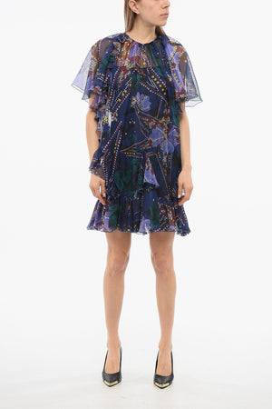 Vestito Midi in Chiffon con Volant