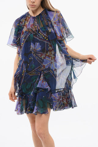 Midikleid aus Chiffon mit Volants