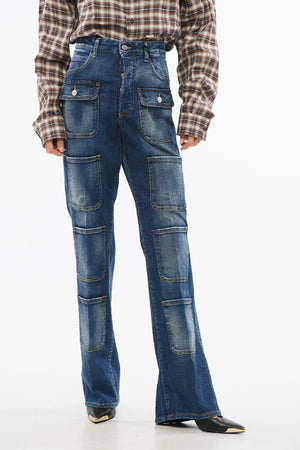 Cargo-Jeans mit hoher Taille 24cm