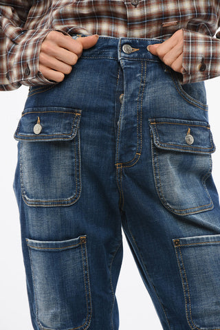 High-Waist Cargo Jeans 24cm