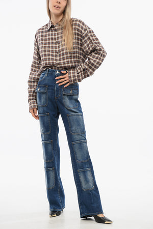 Cargo-Jeans mit hoher Taille 24cm