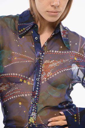 Bluse aus Chiffon mit abstraktem Muster