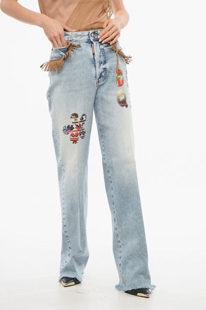 Jeans Roadie Fit HIPPIE with Suede Fringes 22cm