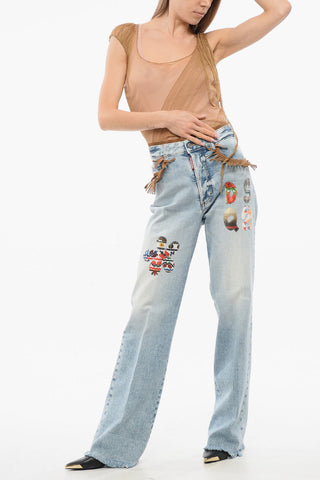 Jeans HIPPIE Roadie Fit con Frange in Suede 22cm