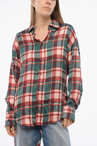 Camicia in Satin EASY DEAN con Motivo Tartan