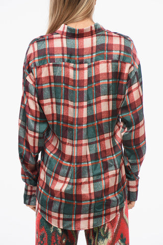 Camicia in Satin EASY DEAN con Motivo Tartan