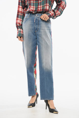Jeans Boston Fit with Patterned Tweed Back 19cm