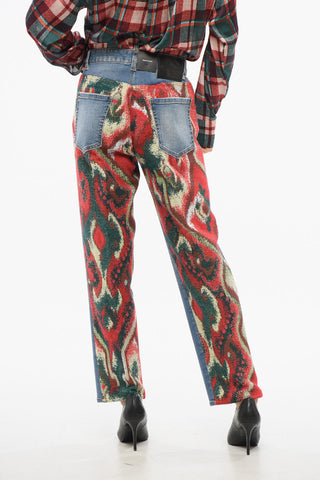 Jeans Boston Fit with Patterned Tweed Back 19cm