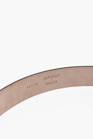 KHAITE Cintura in Vernice con Fibbia in Bronzo Placcato Oro 24K 40mm