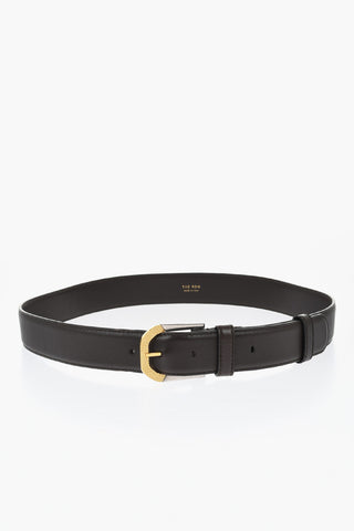Leather Belt With Two-Tone Buckle 35mm