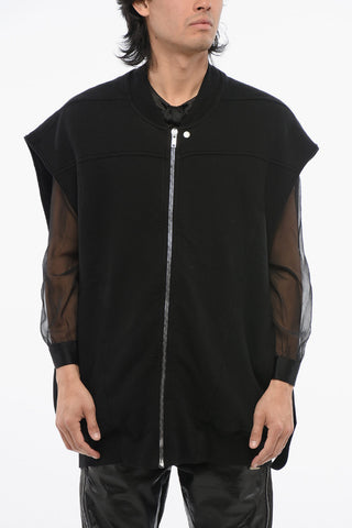 DRKSHDW Zip-up Jersey Vest with Oversized Design