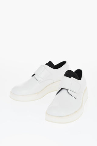Leather Low-Top Sneakers with Strap Closure