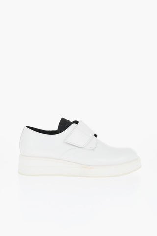 Leather Low-Top Sneakers with Strap Closure