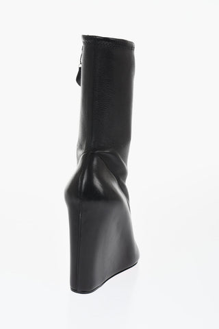 Wedge Heeled DANIELLE Leather Booties 10cm