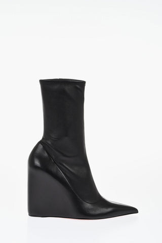 Wedge Heeled DANIELLE Leather Booties 10cm