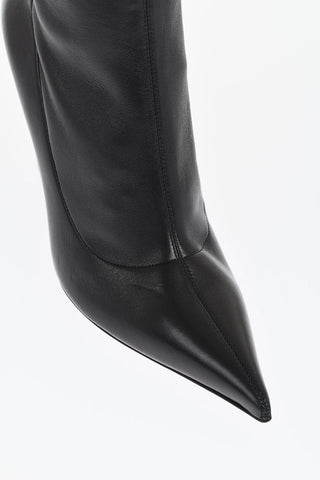 Wedge Heeled DANIELLE Leather Booties 10cm