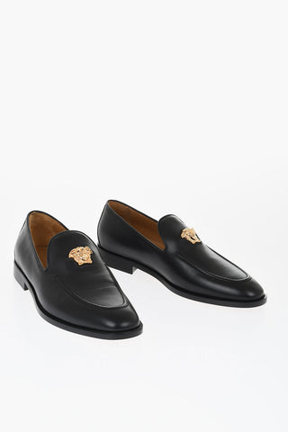 Brushed Leather MEDUSA Loafers
