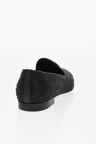 Rhinestoned Satin Loafers