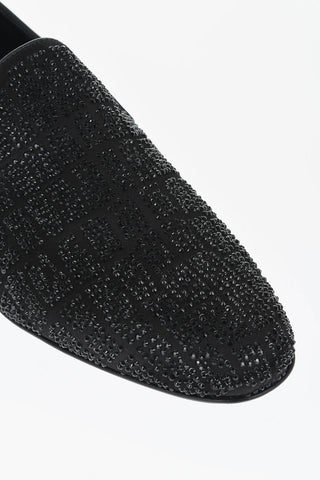 Rhinestoned Satin Loafers