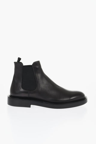 Brushed Leather Chelsea Boots