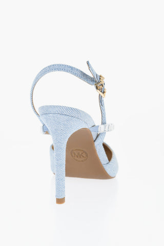 Denim Pumps With Rhinestones Heel 10 cm