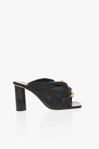Twisted Leather Mules Heel 8 cm