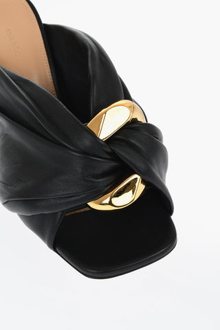 Twisted Leather Mules Heel 8 cm