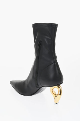 Pointed CHAIN Booties With Statement Heel 7 cm