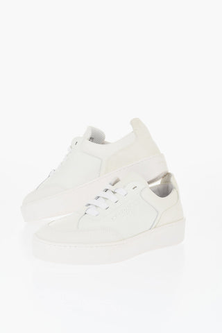 Hammered Leather Low-Top Sneakers