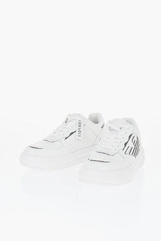 Leather Low-Top Sneakers With Metallic Details